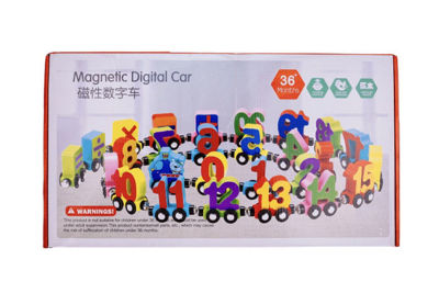 picture of Magnetic wooden number train (27 pcs)