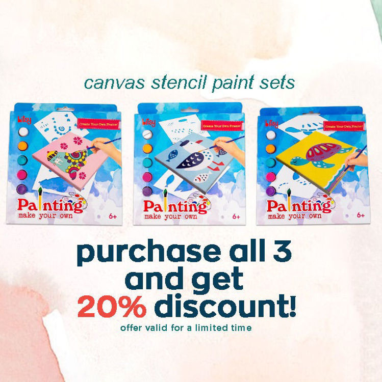 picture of Canvas stencil paint sets (set of 3)