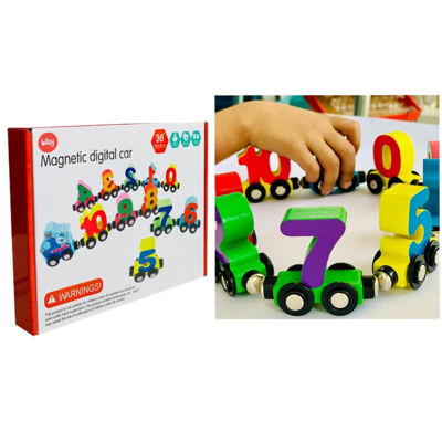 picture of Magnetic wooden train cars (12 pcs)